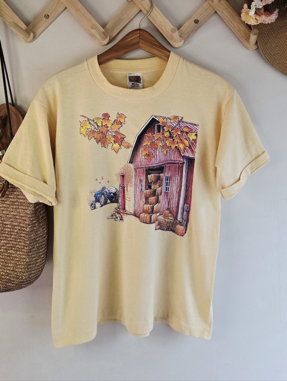 Fruit of the Loom Pale Yellow Barn & Haystack Graphic Tee